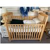 Image 2 : New Light Wooden Baby Crib & Accessories - includes Wool Crib Duvet/Pillows & Bedding