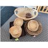 Image 1 : New Group of Assorted Rattan Baskets - Assorted Sizes & Designs