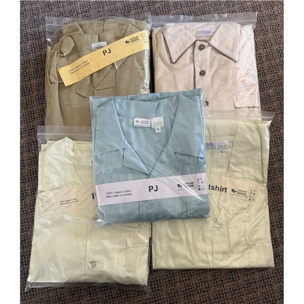 New Group of 5 Organic Cotton Adult Nightshirts - Various Sizes & Colors. Total R.V. $450