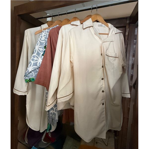 New Group of Assorted Organic Cotton Nightshirt & Robes - approx. 6 pcs, Various Sizes & Designs.