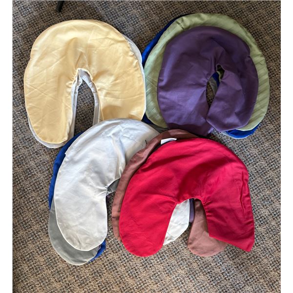 New Group of Assorted Organic Cotton Neck Pillows Covers - includes various colors, approx. 12 pcs