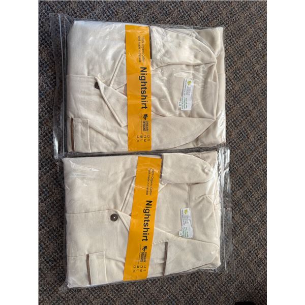 New Group of Assorted Organic Cotton Ivory Nightshirts - approx. 2 pcs, L Size