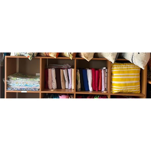 New Large Group of Assorted Organic Cotton Cushions & Bedding - includes Bed Runners, Pillow Cases &