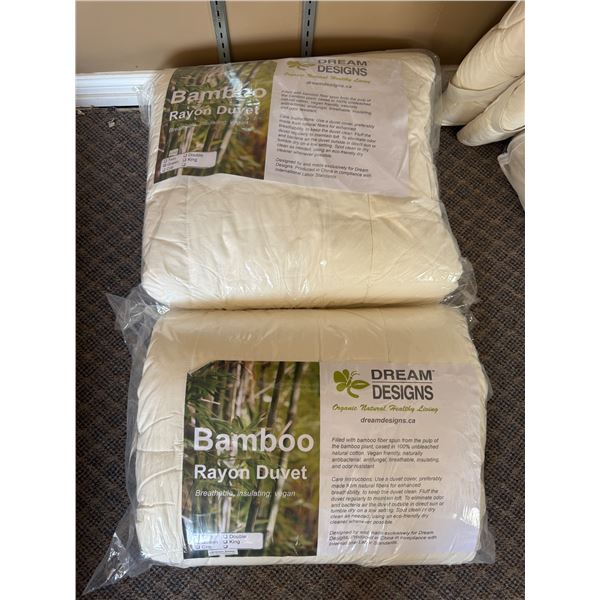 New Group of 2 Bamboo Rayon Duvets All Season Queen - R.V. $694 ($347 Each)