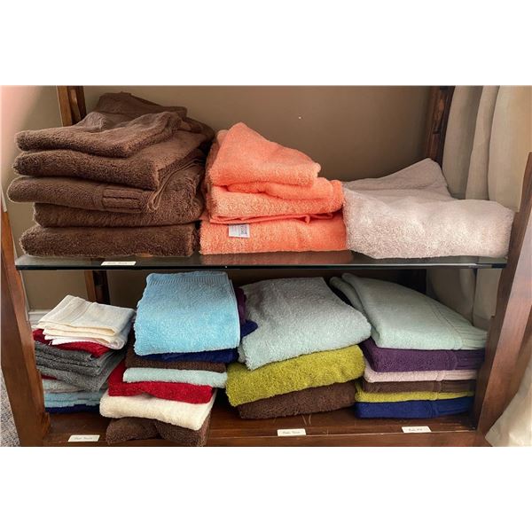 New Group of Organic Cotton Towels - Used for Display, Various Sizes & Colors. Mostly Set of 5 pcs e