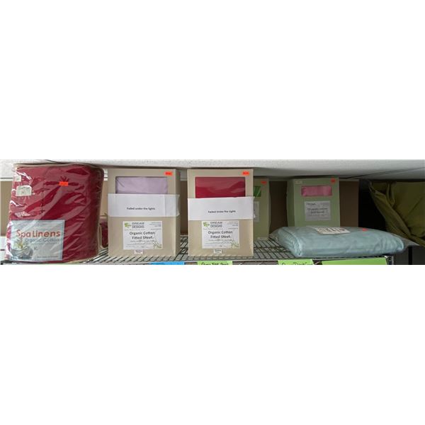 New Group of Organic Cotton Bedding - includes Red King Sheet Set/ Assorted Fitted Sheet & Duvet Cov