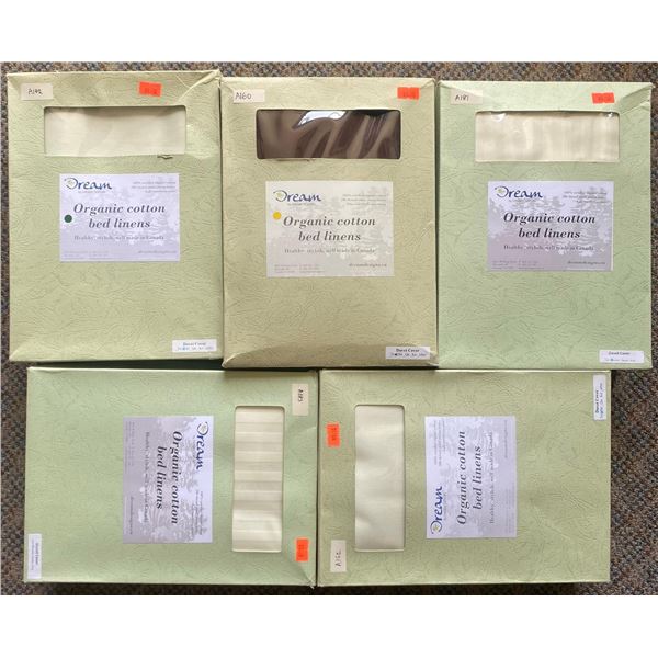 New Group of Organic Cotton Double Bed Linens - includes Duvet Covers, Various Designs & Colors. App