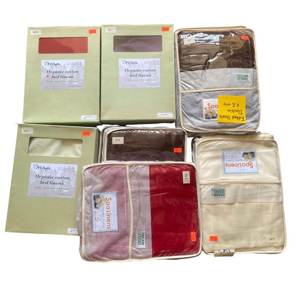 New Group of è Organic Cotton Bed Linens - includes Fitted Sheets/Flat Sheets. Various Sizes & Color
