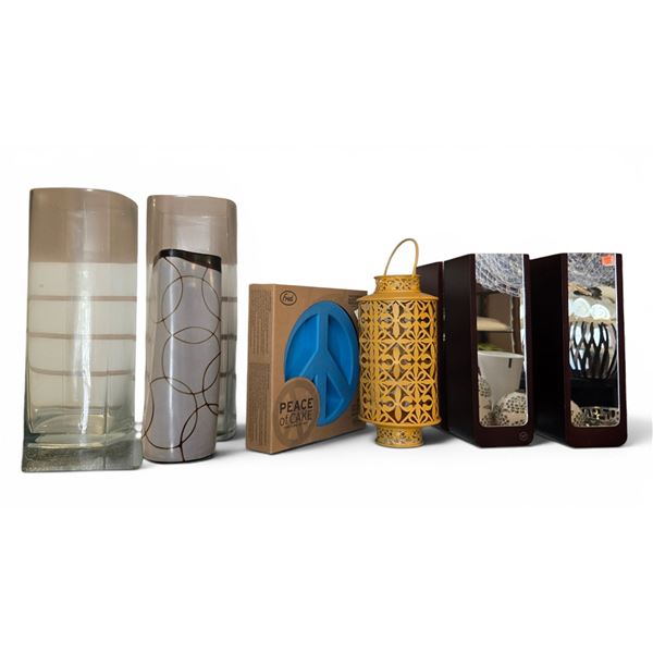 New Group of Assorted décor - includes Vases, Yellow Lanterns, Set of 4 Torre & Tagus Décor, & More