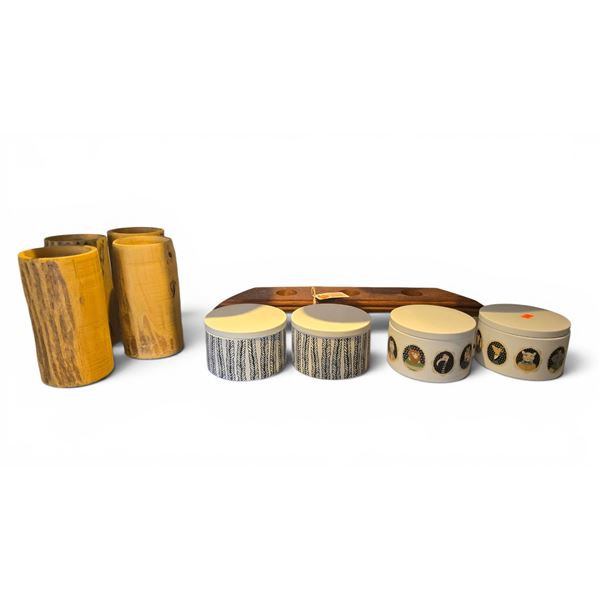 New Group of Assorted Natural Décor - includes Set of 4 Driftwood Lanterns/ Wooden Candle Holder & M