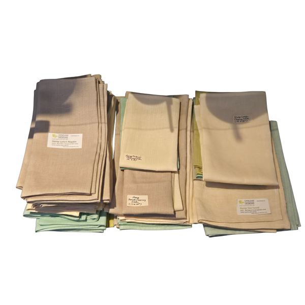 New Group of Organic Cotton/Hemp Napkins & Cleaning Clothes - approx. 30 pcs, Various Sizes & Colors