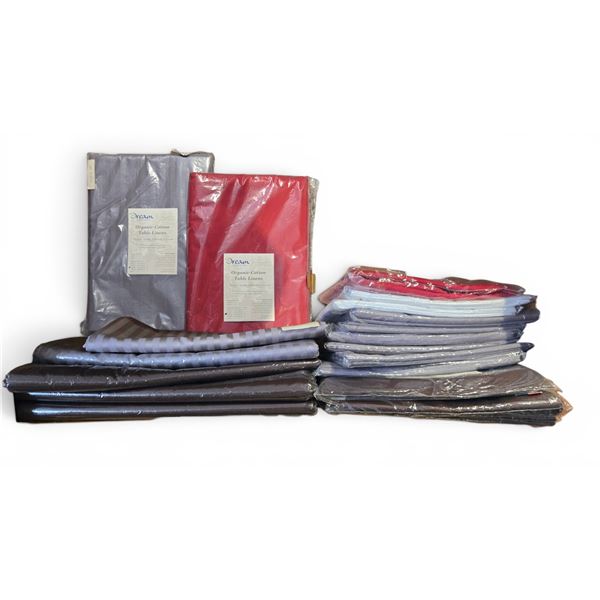 New Group of Assorted Organic Cotton Table Linens - assorted Sizes, Types & Colors