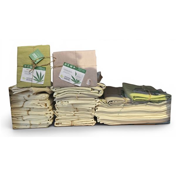 New Group of Assorted Organic Hemp Tablecloths - various Sizes & Colors