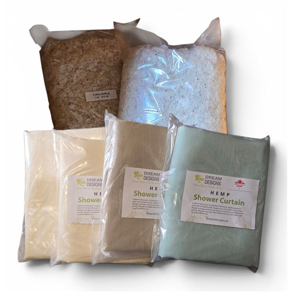 New Group of Assorted Hemp Shower Curtains - approx. 4 pcs, Various Colors