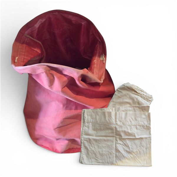 Laundry Red Tote full of Organic Pillow Cases Pcs - approx. 40 pcs
