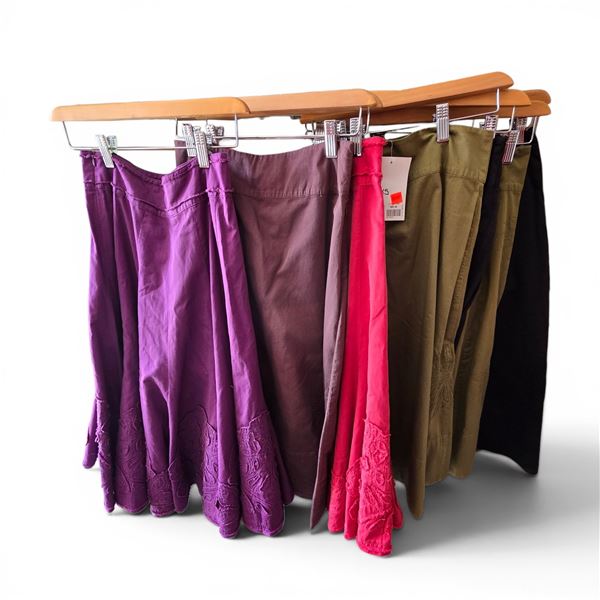 New Group of Assorted 100% Cotton Women Skirts - Approx. 6 pcs. Assorted Sizes (Mostly S & XS) & Col