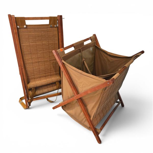 Set of 2 Assorted Laundry Hampers - one needs Repairs