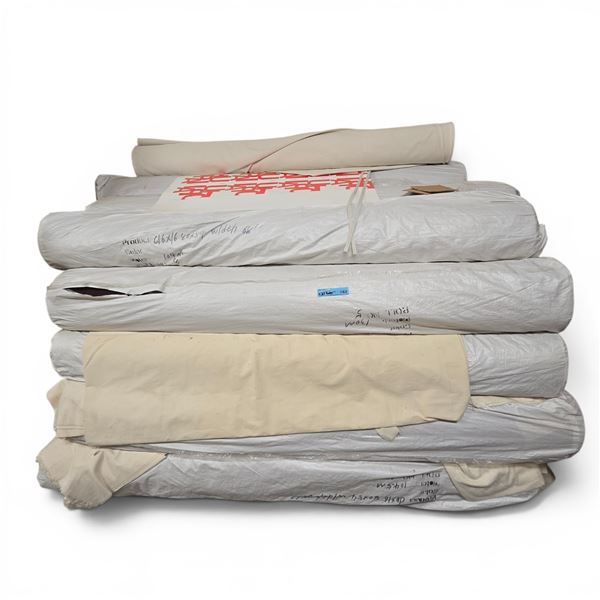 Group of 20+ Assorted Rolled Fabrics
