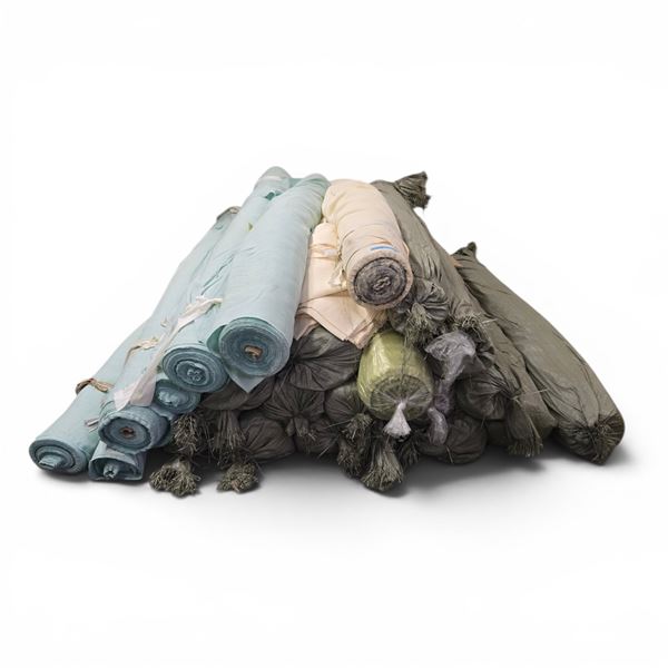 Group of 25+ Assorted Rolled Fabrics