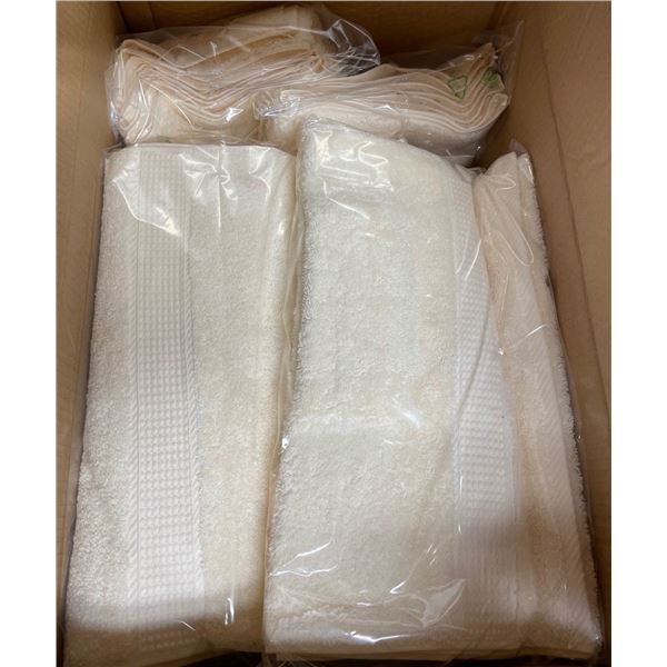 Box of New Hand Towels, Ivory, Size 40x76 cm (Approx. 39 Pcs) - R.V. $38.99/pcs