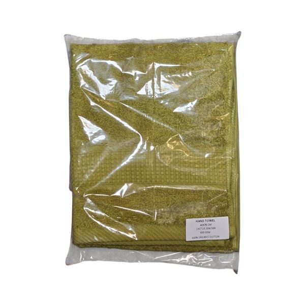 Box of New Organic 100% Cotton Hand Towel, Cactus, Size 40x76 cm (Approx. 90 Pcs) - R.V. $38.99/pcs