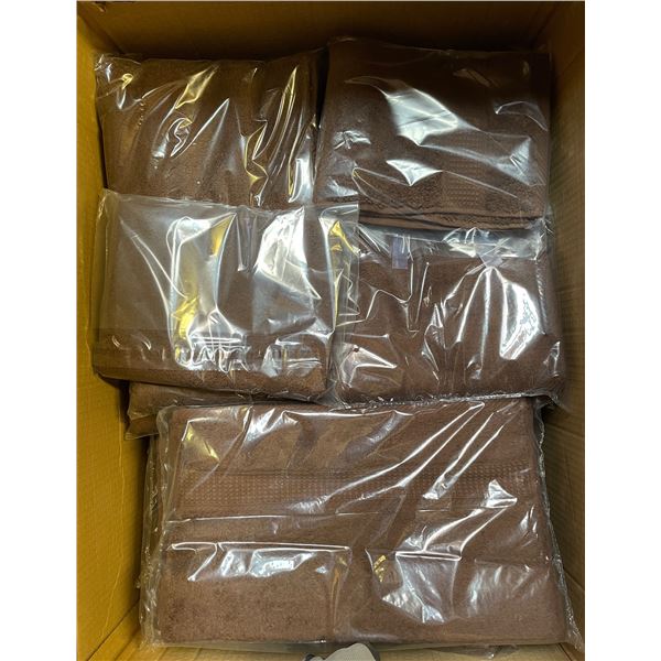 Box of New Bath Towels, Chocolate, Size 70x132 cm (Approx. 30 Pcs) - R.V. $89.99/pcs