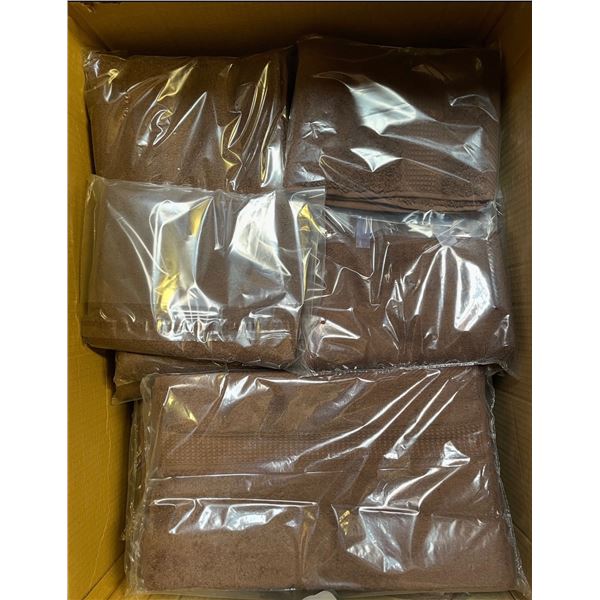 Box of New Bath Towels, Chocolate, Size 70x132 cm (Approx. 30 Pcs) - R.V. $89.99/pcs
