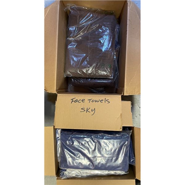 2-Boxes of New Face Towels, Midnight and Chocolate