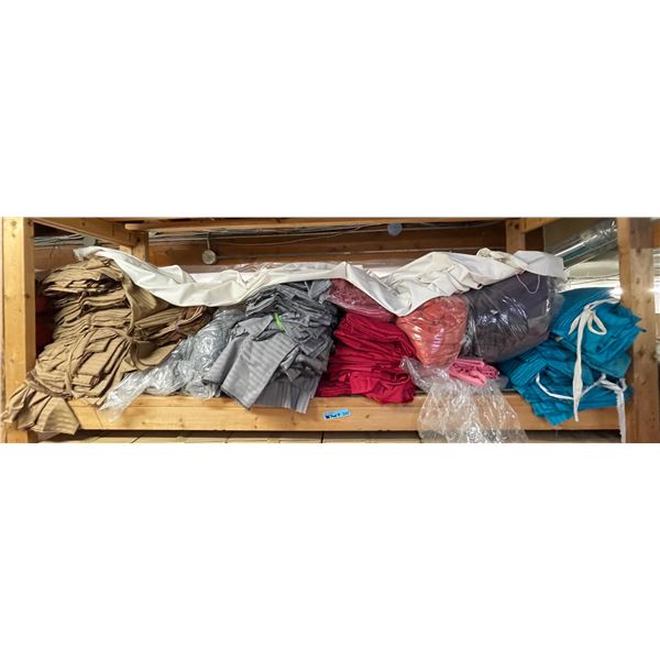 Shelf of Assorted Fabric - Various colours