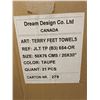 Image 2 : Box of New Terry Feet Towels, Taupe, Size 50x76 cm (Approx. 21 Pcs) - R.V. $59.99/pcs