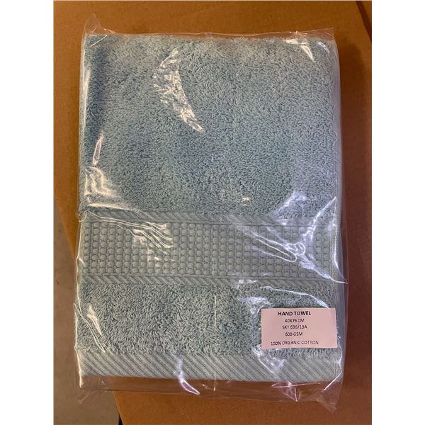 Group of New Organic Cotton Hand Towel, Sky, Size 40x76 cm  - R.V. $38.99/pcs
