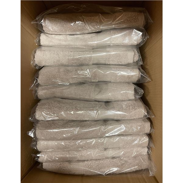 10-Pcs New Organic 100% Cotton Bath Towel, Taupe, Size 70x132 cm - R.V. $89.99/pcs