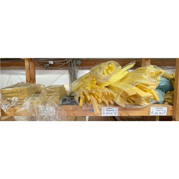 Shelf of Assorted Foam Pieces and Cut-offs
