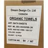 Image 2 : Box of New Organic 100% Cotton Bath Sheets, Ivory, Size 90x182 cm (Approx. 12 Pcs) - R.V. $129.99/pc