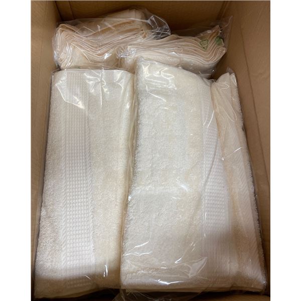 Box of New Hand Towels, Ivory, Size 40x76 cm (Approx. 39 Pcs) - R.V. $38.99/pcs