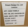 Image 3 : Box of New Hand Towels, Ivory, Size 40x76 cm (Approx. 39 Pcs) - R.V. $38.99/pcs