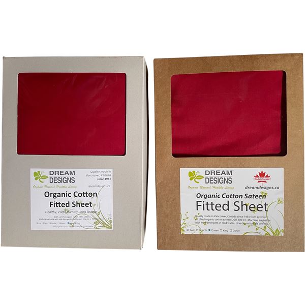 23-Pcs New Organic Cotton Fitted Sheet, Paprika (Assorted Sizes, Primarily King & Queen)