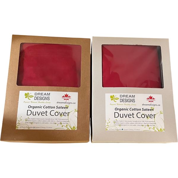 11-Pcs New Organic Cotton Sateen Duvet Cover, Paprika (Assorted Sizes, Primarily Double, King, Queen