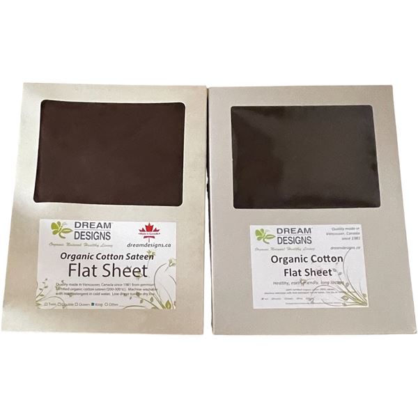 20-Pcs New Organic Cotton Flat Sheet, Brown (Assorted Sizes)