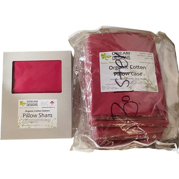 10-Pcs New Organic Sateen Cotton Pillow Sham, 4-Bag Single Pillow Case, Red (Sizes and Types May Var
