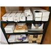 Image 3 : Black Shelf and Assorted Supplies, Toaster Oven, and More