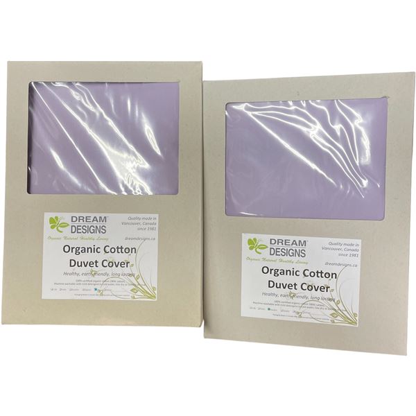 11-Pcs New Organic Cotton Duvet Cover, Lavender (Assorted Sizes, Primarily King, Twin)