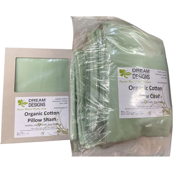 11-Pcs New Organic Cotton Pillow Sham, 3-Bag Single Pillow Case, Ligth Green (Sizes and Types May Va