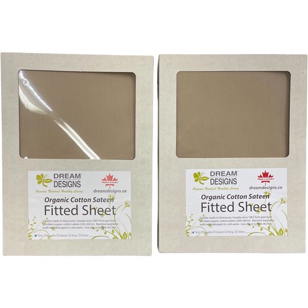 14-Pcs New Organic Cotton Sateen Fitted Sheet, Taupe (Assorted Sizes, Primarily Twin, Double)