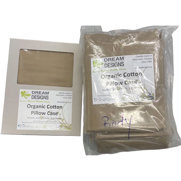 16-Pcs New Organic Cotton Pillow Case, 1-Bag Single Pillow Case - Body, Taupe (Sizes and Types May V