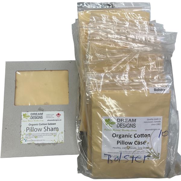 13-Pcs New Organic Cotton Pillow Sham, 4-Bag Single Pillow Case - Yellow (Sizes and Types May Vary)