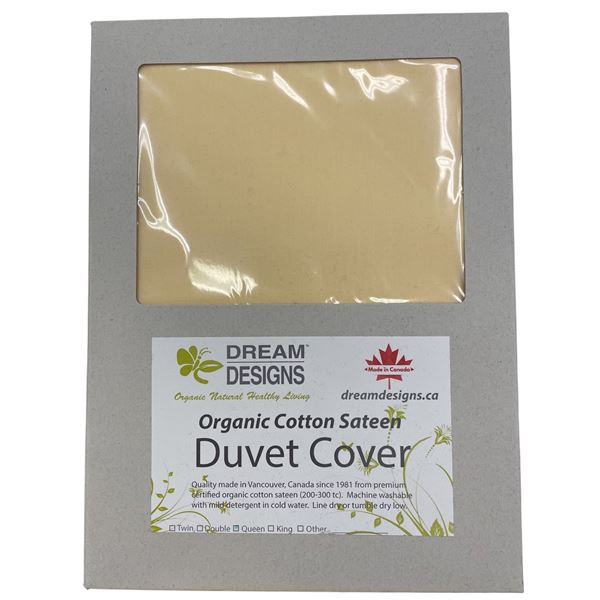 12-Pcs New Organic Cotton Sateen Duvet Cover, Yellow (Assorted Sizes - Primarily King, Double)