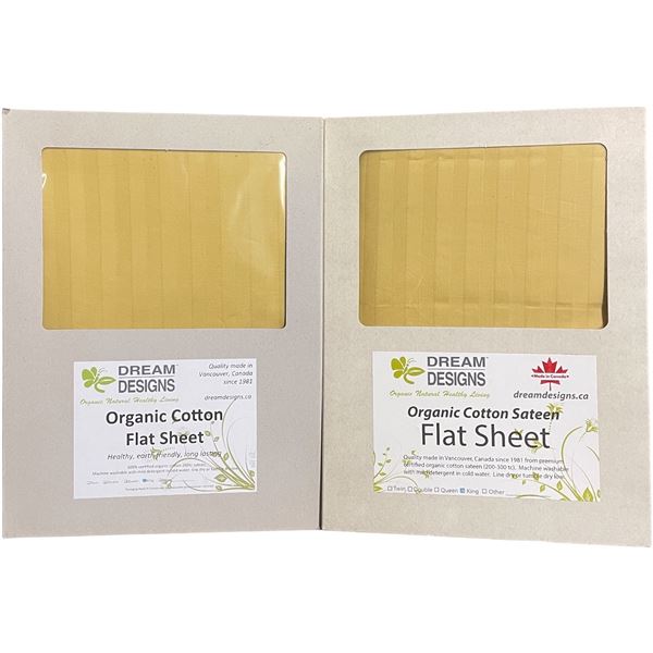7-Pcs New Organic Cotton Flat Sheet and Pillow Case, Golden Beige (King - Sizes and Types May Vary)