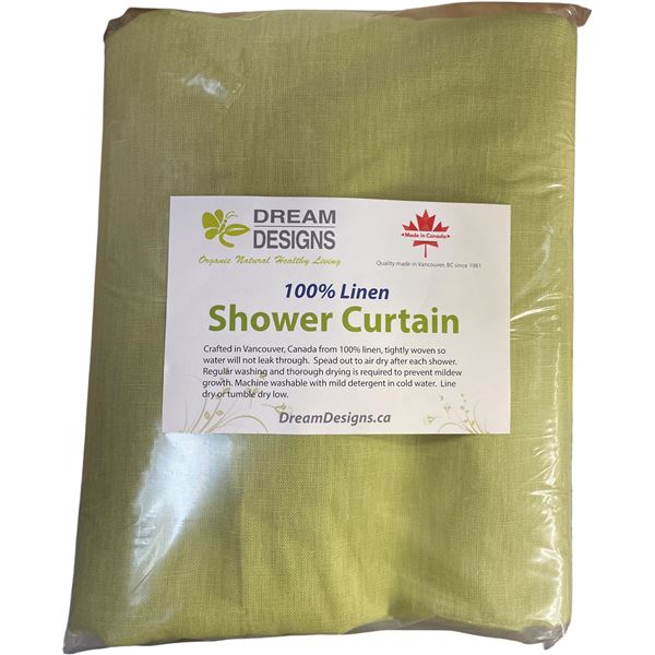 40-Pcs New 100% Linen Shower Curtain, Keylime (Mixed - Sizes and Types May Vary)