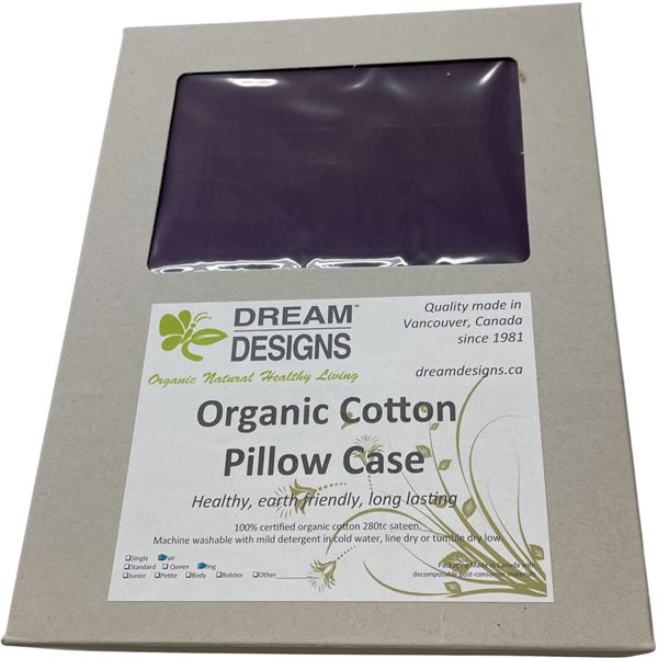 12-Pcs New Organic Cotton Pillow Case, 3-Bag Pillow Case, Violet (Sizes and Types May Vary)